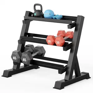 YOLEO 1100LBS Dumbbell Rack, Adjustable 3 Tier Weight Rack for Home Gym, Heavy Duty Weight Storage Organizer Dumbbell Storage Stand Holder(Rack Only)