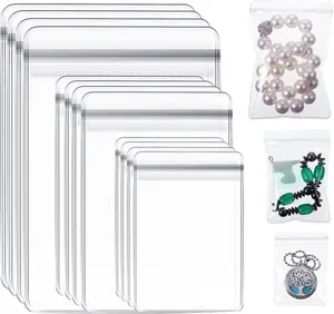 120PCS Anti Tarnish Jewelry Bags for Organizer and Storage Clear PVC Jewelry Bag Mini Plastic Pouch Transparent Rings Earrings Packing Small Zipper Lock Pouch for Travel, 3 Sizes (Clear)