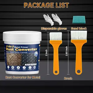 2-in-1 Rust Converter & Primer Stops Rust, Waterproof Paint Preps Metal ，For Cars, Trailers, the All-in-One Rust Solutiont &  Wall Repair Kit