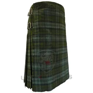 Traditional Kilt – Premium 6–8 Yard Wool, Black Watch Weathered