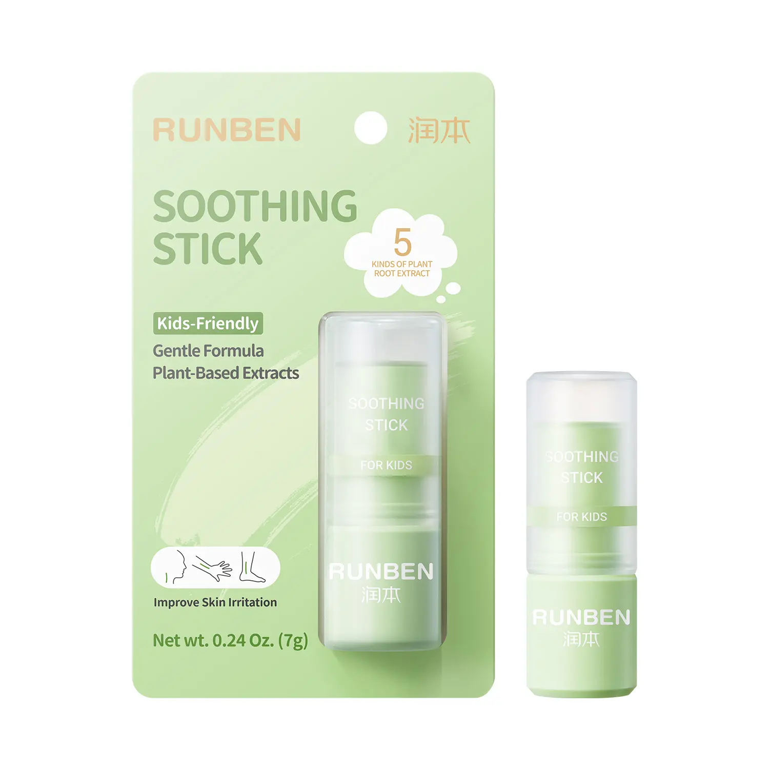 RUNBEN Soothing Stick for Bug Bites & Mosquito Bites – Instant Itch Relief, Kids-Friendly, 0+, 0.24oz