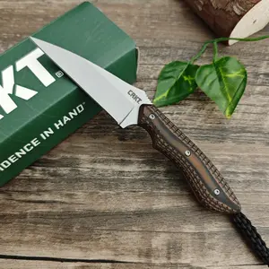 Hot Sale 2388 Survival Gear Compact Fixed Blade Knife with Sheath 8Cr13Mov Blade, Micarta Handle EDC Everyday Carry Adventure Outdoor Knife Hiking Travel Camping Self-Defense Emergency Stainless Steel Tool