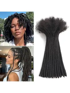 Human Hair Dread Locs, 100% Pure Human Hair, Natural Look, 0.6cm Wide, Handmade, Dyeable, Suitable for Men/women, Fashionable Extensions