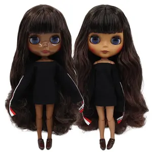 ICY DBS Blyth doll 1/6 bjd black mix brown hair joint body 30cm doll custom doll DIY anime girls
