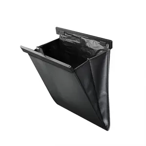 Magnetic Car Trash Bin, Leather Waterproof Seat Back Organizer, Multi-Functional In-Car Garbage Storage Bag
