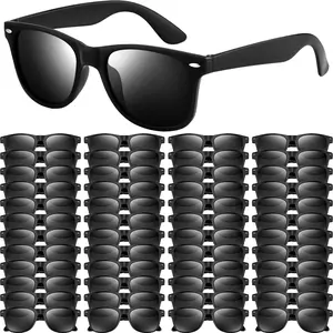 6 Pack Black Sunglasses Bulk Retro Black Shades Party Sunglasses for Adult Men Women Summer Beach Party Accessories