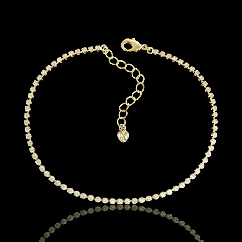 Diamond adjustable anklet