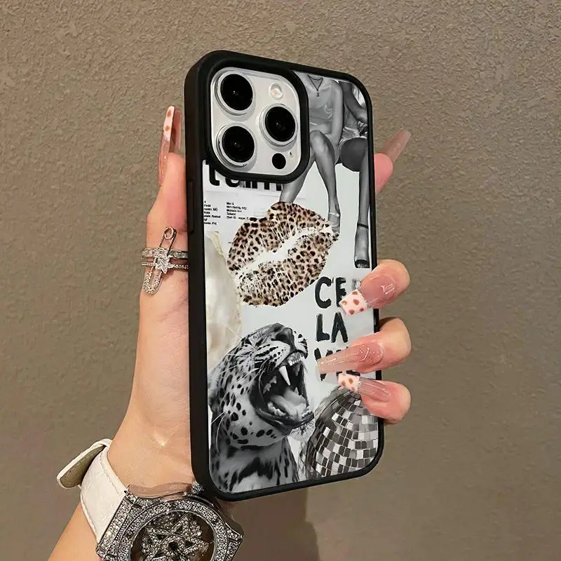 Girly Print Magnetic TPU Smartphone Case - Lightweight, Anti-Fall Accessories for iPhone 11/12/13/14/15/16/17 Pro, ProMax, Plus, Air, Fits iPhone Models with Leopard & Disco Designs