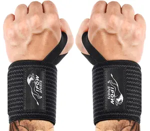 IPOW 18'' Professional Wrist Wraps for Weightlifting 2 Pack(IPF Approved), Heavy Duty Gym Wrist Straps for Working Out, Weight Lifting Wrist Brace for Men & Women, Wrist Support with Thumb Loop