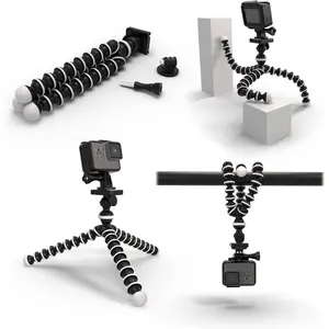 Octopus Flexible Tripod Camera + Action Cam Mount Stand Accessories Durable Accessories Durable Game Grip Portable Tree Smartphone