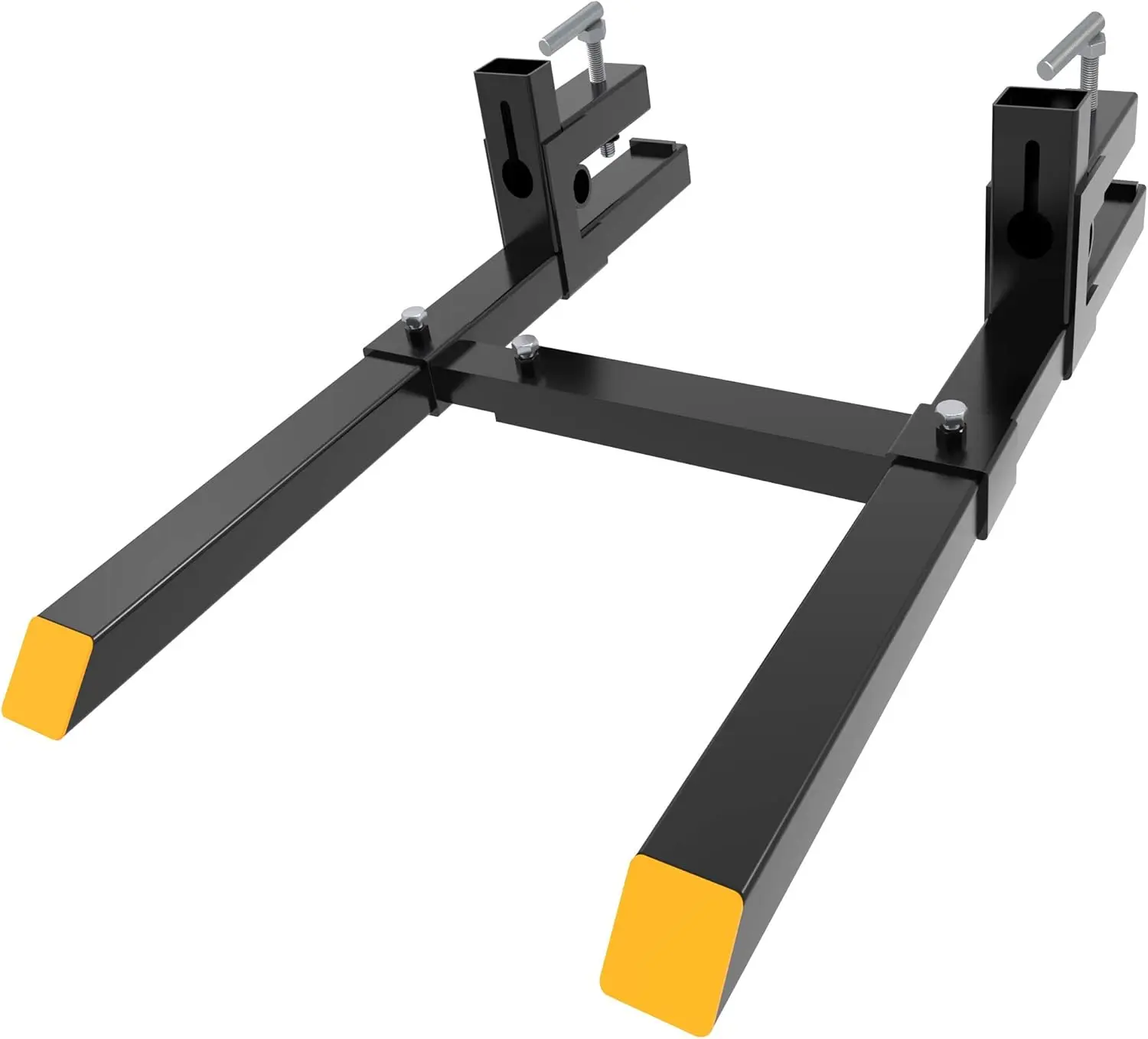 YITAMOTOR 43" 2000LBS / 60" 4000LBS Clamp on Pallet Forks Heavy Duty Tractor Forks with Adjustable Stabilizer Bar Tractor Bucket Forks for Tractor Attachments, Skid Steer, Loader Bucket Truck Stuff Parts Vehicle