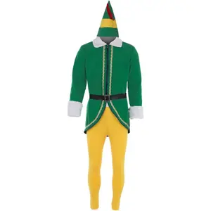 Mens Elf Costume Buddy Costume Christmas ELF Cosplay Full Set Costumes