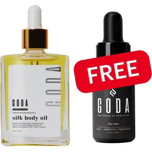 GODA Silk Body Oil - 1.79L oz Lightweight Scented Formula with Vanilla Lavender & Cacao Notes for Firmer Smoother Skin All Day Long