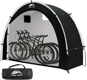Happy Travel Bike Storage Shed Tent,Outdoor Portable Bicycle Storage Sheds with 210D Oxford Fabric PU4000 Waterproof for 2/3/4/6/8 Bikes,Bike Covers Shelter for Motorcycle,Garden Tools,Toys,Lawn Mower