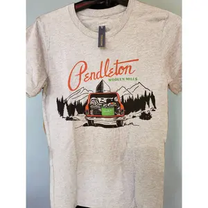 Pendleton Camper Graphic Tee in Athletic Heather/ Red