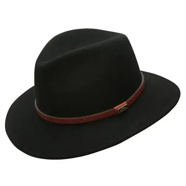 Jackeroo Australian Wool Crushable Hat : Black / Medium