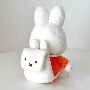 Kawaii Miffy Earphone Case Furry Plush Bunny CoinPurse Keychain for Girls Mini Backpack Purse Multi-Purpose Valentine's Day Gift