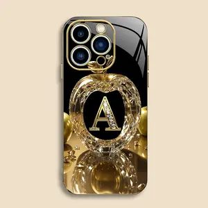 Suitable for [iPhone 15 Pro Max] New high-end gold letter electroplated gold edge mobile phone case new business simple explosion-proof mobile phone case affordable anti-fall anti-fingerprint 995