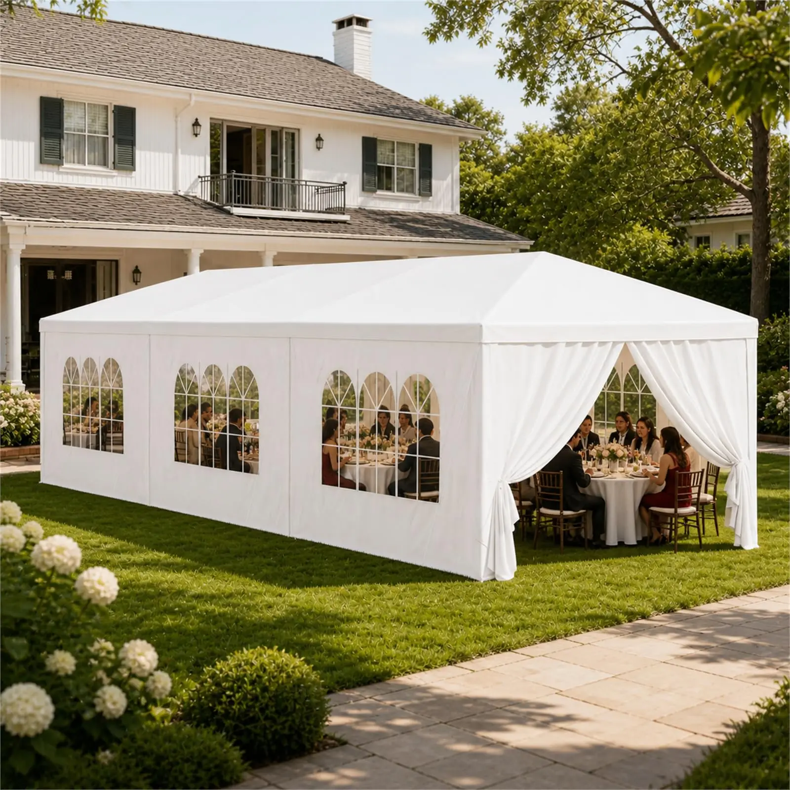 10'x30' Heavy-Duty Party Tent with 8 Removable Sidewalls, All-Weather Waterproof Canopy for Weddings, Camping, Patio, and Outdoor Events - Easy Setup and Durable Design 10'x30' Outdoor Canopy Tent, Party Tent Wedding Tent with 8 Removable Sidewalls tiktok