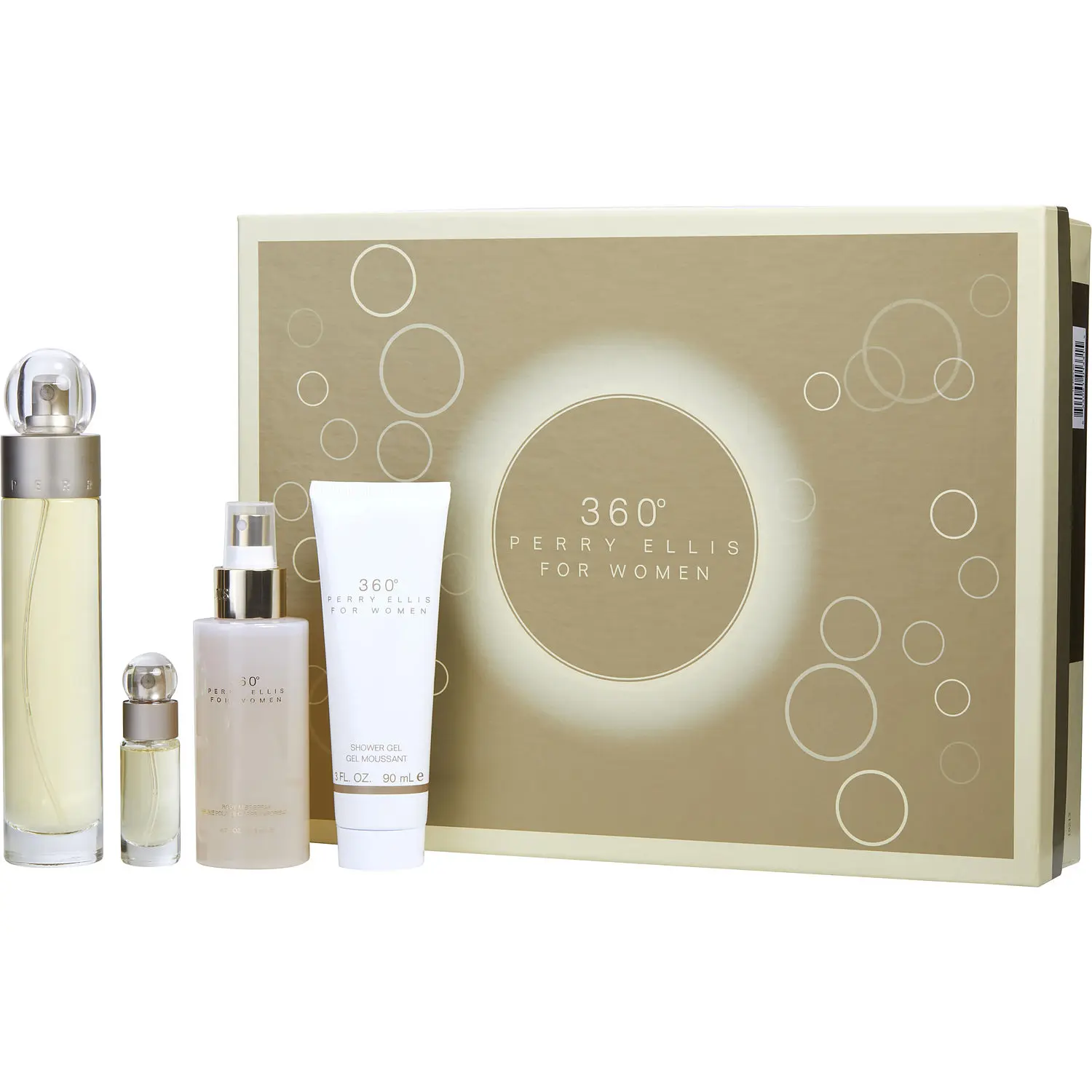Perry Ellis 360 Set-Edt Spray 3.4 Oz & Body Mist 4 Oz & Shower Gel 3 Oz & Edt Spray 0.25 Oz Mini For Women Perry Ellis 360 Set-Edt Spray 3.4 Oz & Body Mist 4 Oz & Shower Gel 3 Oz & Edt Spray 0.25 Oz Mini For Women