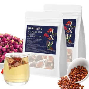Suanzaoren Poria Lily Tea - Healthy Nourishing Herbal Blend with Mulberry, Jujube & Rose, Relaxing Tea Bags, 120g