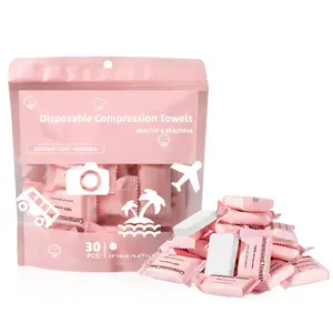 Disposable Compressed Towel Tablets - 30 Pieces Portable Compact Face Towels Suitable for Home Use, Camping, Hiking, Travel, Picnics, and Gym Workouts - Ideal for On-the-Go Hand Cleaning, Facial Cleansing, and Makeup Removal