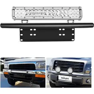 Nilight Front Bumper License Plate Mount Bracket Holder Black