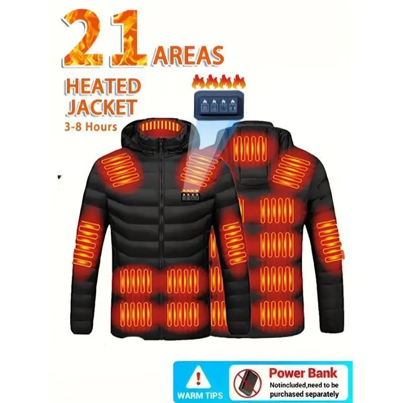USB Heating Jacket - Warm And Constant Temperature Heating Jacket, Suitable Men And Women, Zippered Hooded Style