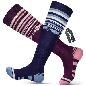 Ultimate Warmth Ski Socks - 3 Pair Thermal Wool Blend for Cold Weather Skiing & Snowboarding