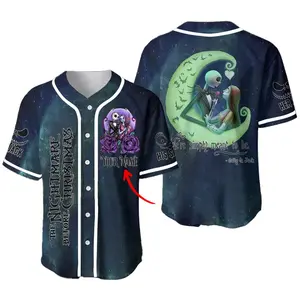 Personalized Jack & Sally We're Simply Meant To Be Baseball Jersey Sport Jersey Shirt Summer Gift For Him and For Her Gift For Baseball Fan Lover