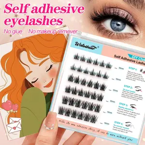 36 Cluster Self-Adhesive Eyelashes, Glueless Lashes Clusters, Cosmetic Eyelashes, DIY Manga Style, Naturally Thin Strip, Beginner-Friendly Faux Mink, No Glue Needed