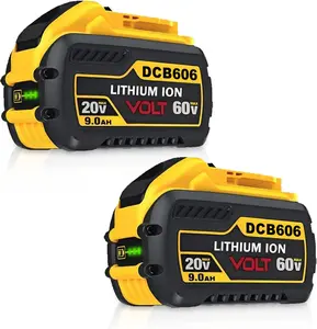 2Pack 9.0Ah Replacement for Dewalt 20V/60V MAX Battery DCB612 DCB609 Compatible with Dewalt 20V/60V Cordless Power Tools and Chargers 2 Pack