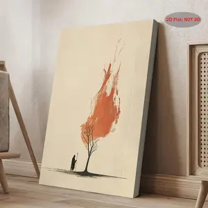 Minimalist Plaid Watercolor Moses and Burning Thorns Christian Wood Framed Art Painting - 29.97x39.88cm (30x40 Fit), Religious Bible Wall Decor for Bedroom, Living Room Inspirational Home Print