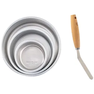 Nordic Ware 3-Piece Celebration Cake Pans & Icing Spatula Set