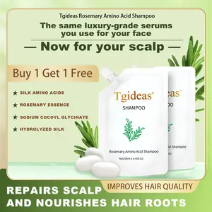 【 Buy 1-Get 1 Free!】Tgideas Anti-Hair Fall Hair Loss Treatment Shampoo Oil Control Anti Dandruff Haircare Rosemary Zinc PCA Help Hair Growth Amino Acid Hydrolyzed  Cleanser Conditioner Rosemary Shampoo Oil Control & Volume Boost Nourishes the Scalp