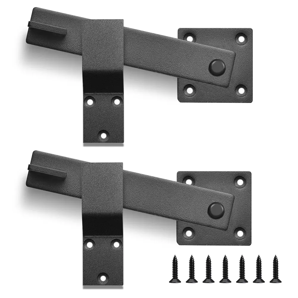 Heavy Duty Barn Door Flip Latch Lock Hardware - Multi-Function Gate Latch with Gate Stopper for Backyard Chicken Coops, 3 Sets for Enhanced Farm Fence Security & Privacy