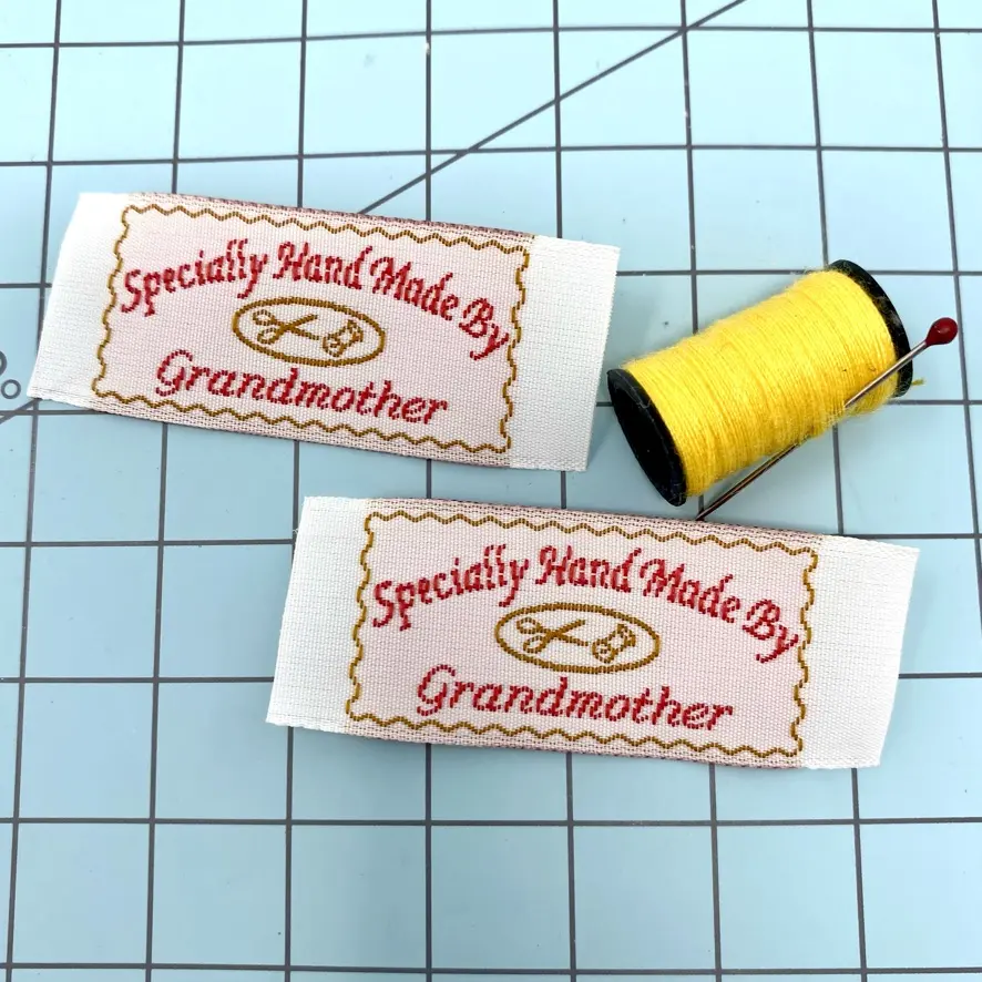 Specially Hand Made by Grandmother Woven Labels for Crocheting, Sewing, Quilting, and Knitting