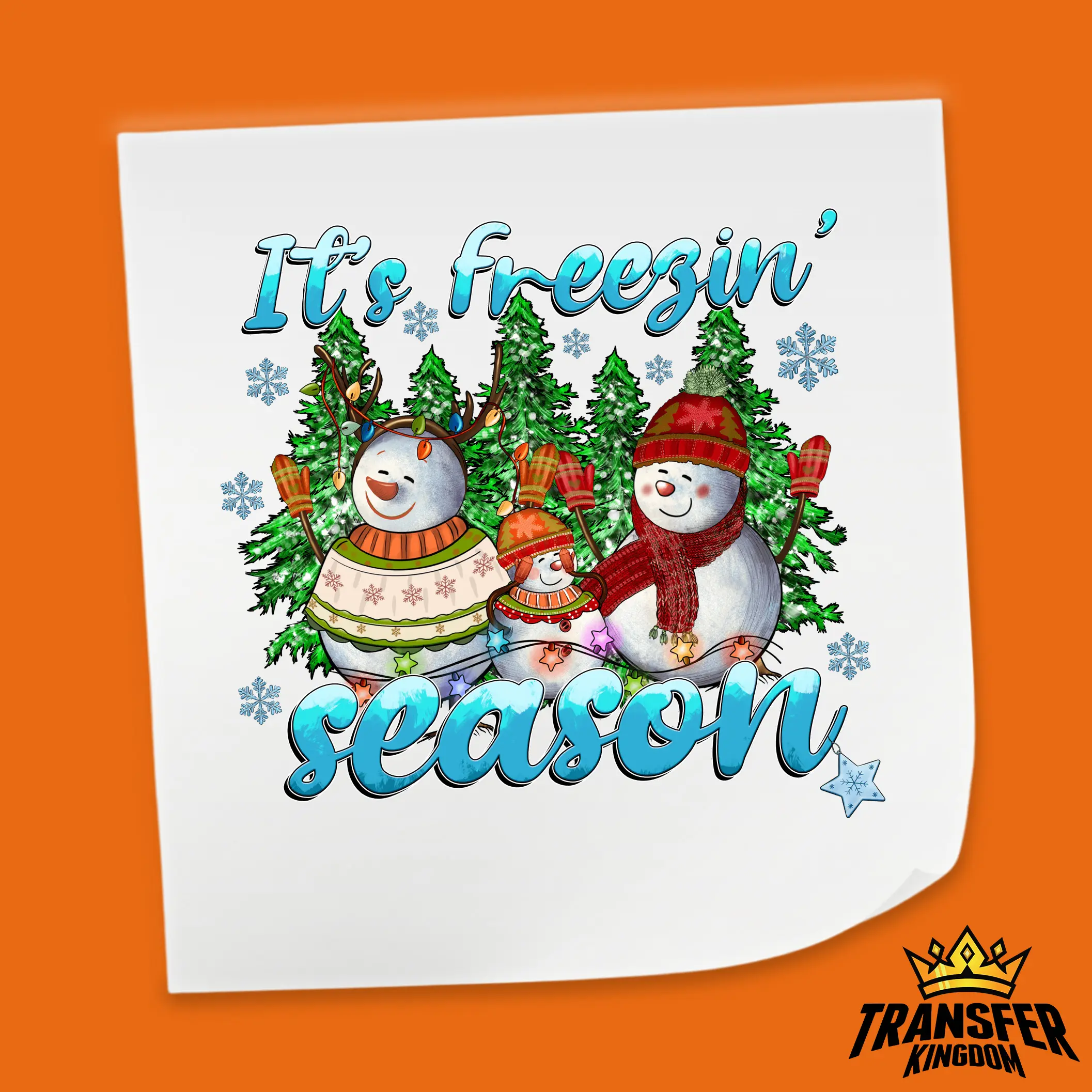 FREEZIN SNOWMAN SEASON Christmas Design - DTF heat transfer