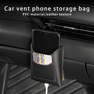 Car Air Vent Storage Bag, Phone Holder, Fits Phones Cards Glasses, Essential Car Organizer Accessory, Must-Have Auto Essentials