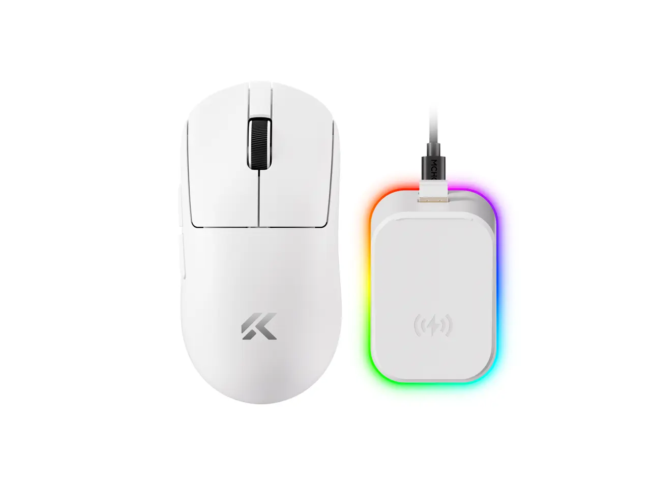 MCHOSE A7 V2 Pro Plus Tri-Mode Lightweight Gaming Mouse, Dual 8K Wired/Wireless, PAW3950TI, 500mAh