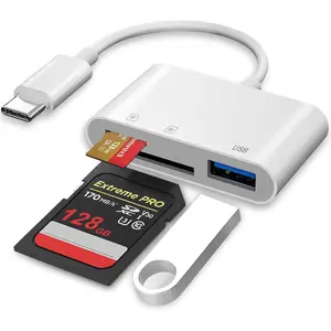 USB C SD Card Reader for  15 16 17, SD Card Adapter with SD MicroSD USB 3 Ports, USBC Memory Card Reader for  15 16, iPad, , MacBook Pro/Air,Digital Camera Adapter , Android