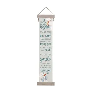 Sincere Surroundings 66" Snowman Wisdom Long Ha nging Canvas