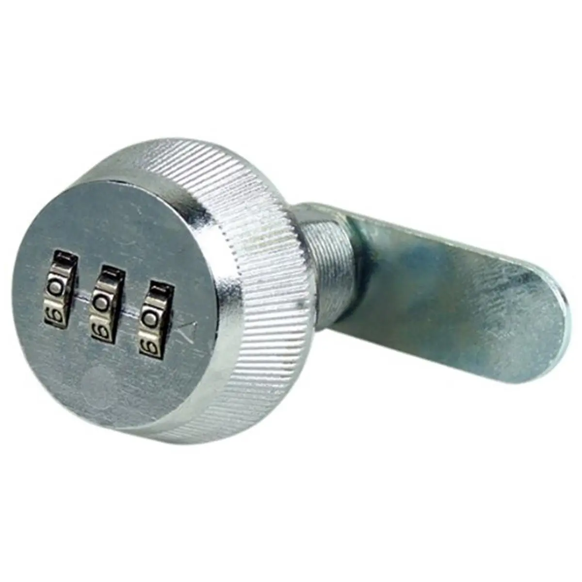 212 MAIN Keyless Solid Metal Combination Lock - 0.88 in Chrome-Look 3-Dial Combi-Cam, Automotive & Motorcycle Security Accessory with Personal Code, 3/4" Straight Cam, 1,000 Combinations