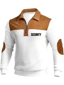 Security uniform half-zip stand collar casual Long Sleeve polo shirt