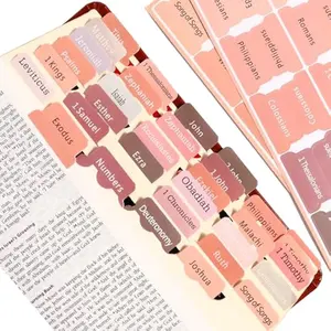 Bible Tabs for Reading & Study - Brown Bible Tabs for Kids/Teens Bible Study & Prayer, Large Print Easy to Read, 73 Bible Tabs Old and New Testament and 17 Blank Custom Tabs