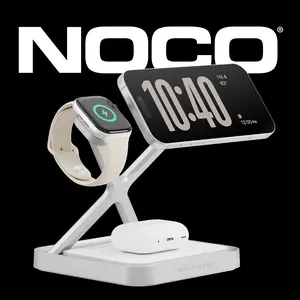 NOCO XGrid XDS3: 3-in-1 Wireless Charging Stand – For iPhone, Apple Watch, and AirPods – MagSafe Compatible, Qi2 Certified