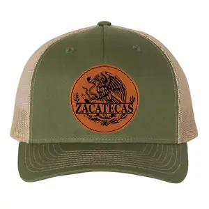 Zacatecas Mexico Eagle Leather Patch Hat Trucker Hat Baseball Cap Adjustable Classic