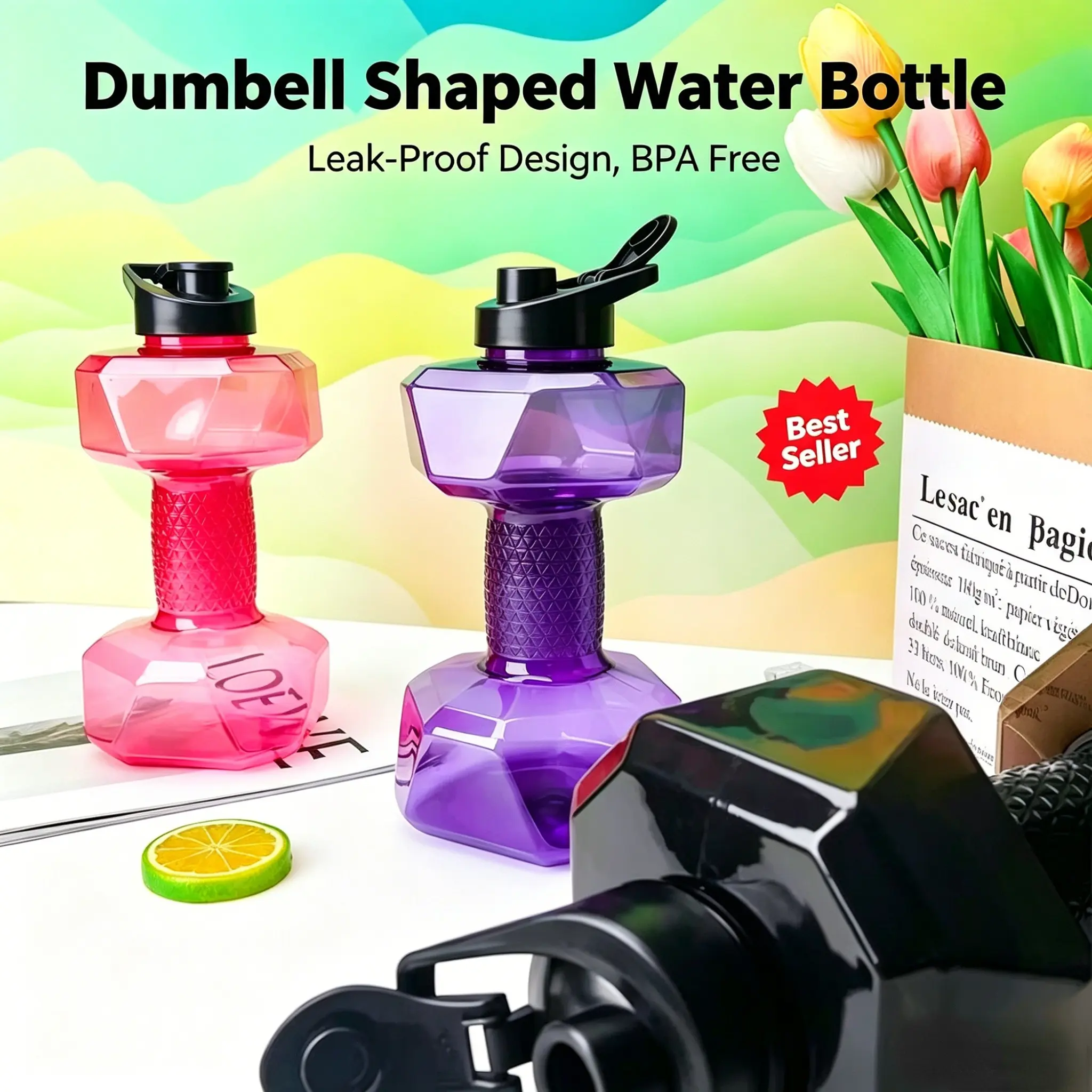 Dual-Use Dumbbell Water Bottle, Creative Design for Fitness, Portable and Durable, Ideal for Men, Perfect Father's Day Gift