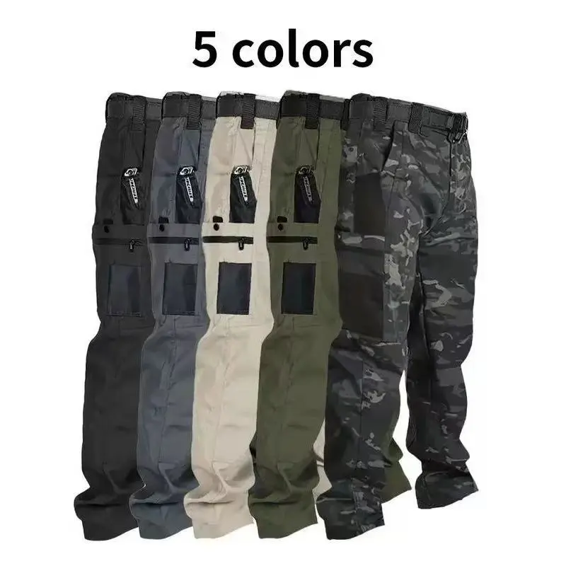 Men's Solid Color Tactical Work Pants,230g/m² new fabric，with Multiple Pockets and Zipper Closures, Durable Outdoor Training Pants, Available in Multiple Colors, Fishing, outdoor activities, work, hiking, camping，Suitable for Spring and Autumn Wear. tikto
