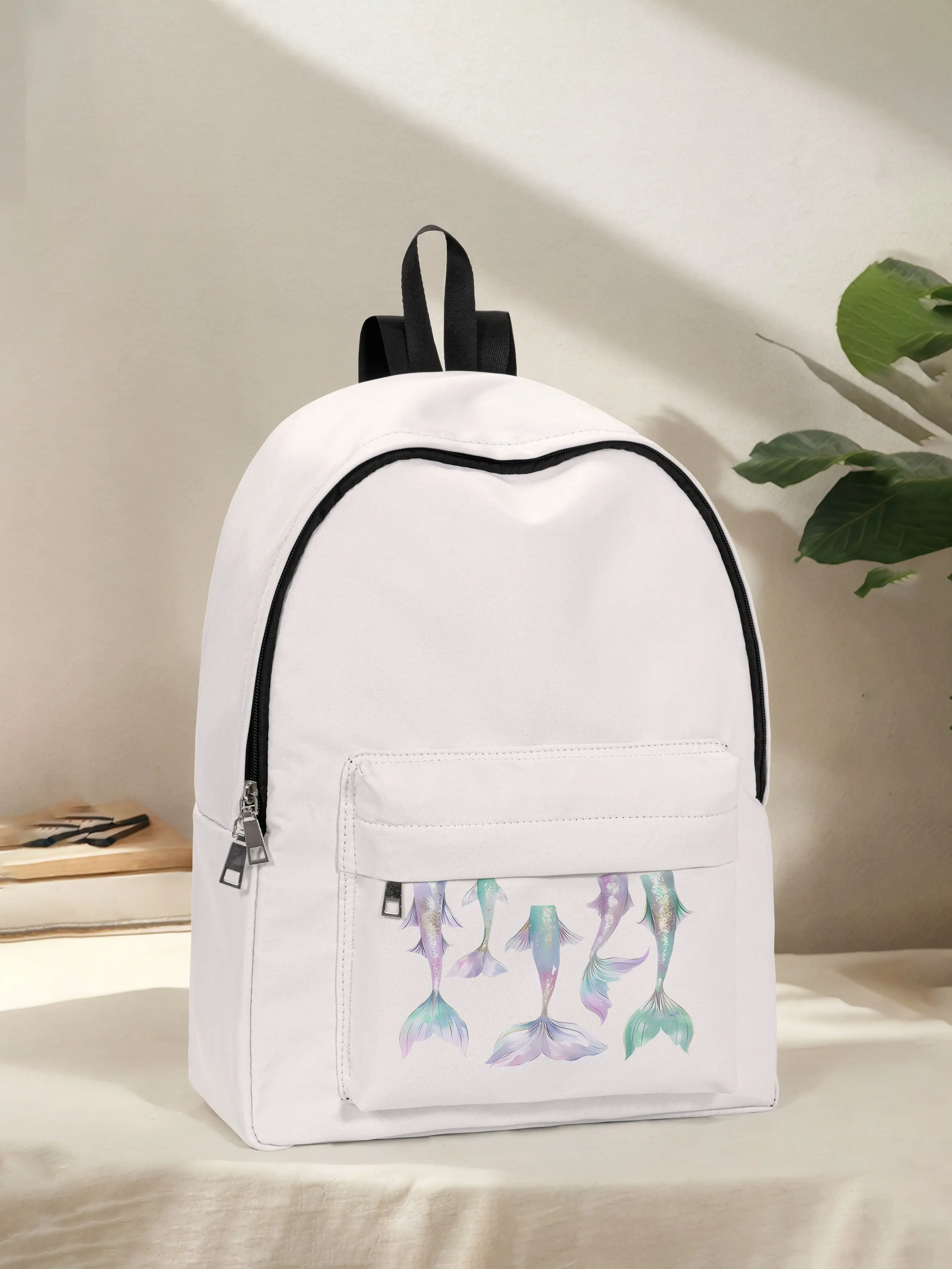 Mermaid Print Backpack for Girls, Fun Design for Everyday Use, Spacious Storage for School, Travel and Business Trips